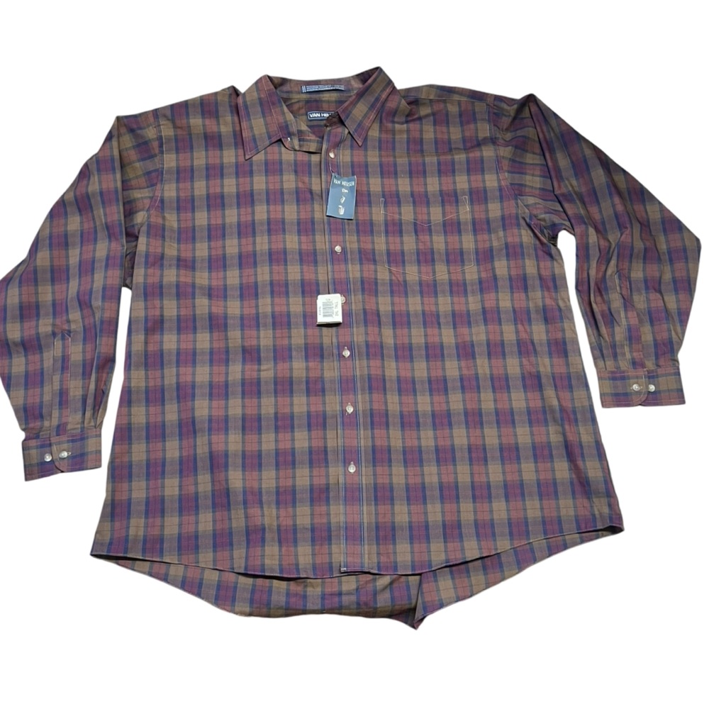 Van Heusen NWT - Men Plaid Button Down Shirt Sz. 2XLT